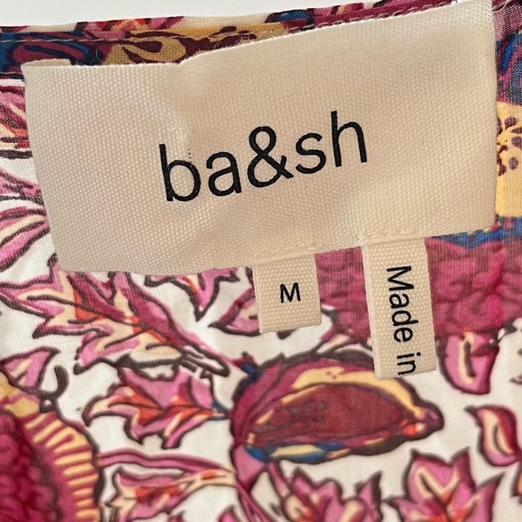 ba&sh Floral Wide-Sleeve long Lady Kimono Vini Side-Slit Self-Tie Size Medium - Picture 9 of 11